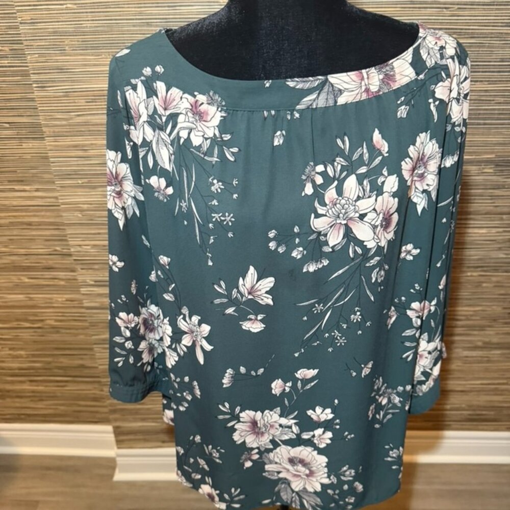 Green Floral Blouse